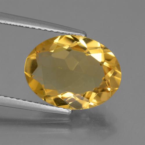 Citrino dourado natural 4,22ct, corte oval, VVS