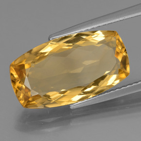 Citrino Laranja Dourado Profundo Natural 6.03ct, Almofada cortada, VVS