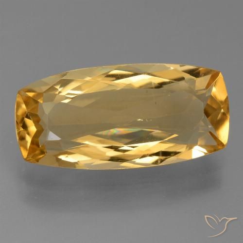 Citrino dourado natural 5,84ct, almofada cortada, VS