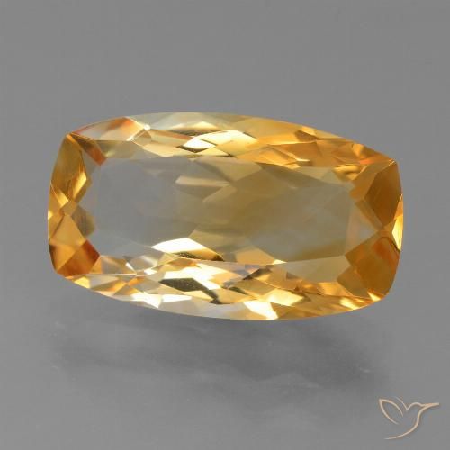 5.63ct Natural Laranja escuro-dourado Citrino, Almofada, VVS