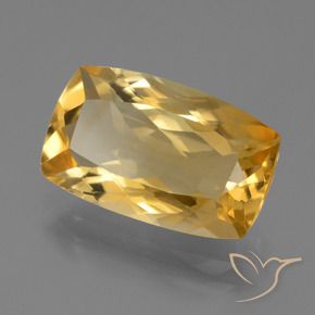 Citrino Dourado Médio-escuro Natural 5.05ct, Almofada, VVS