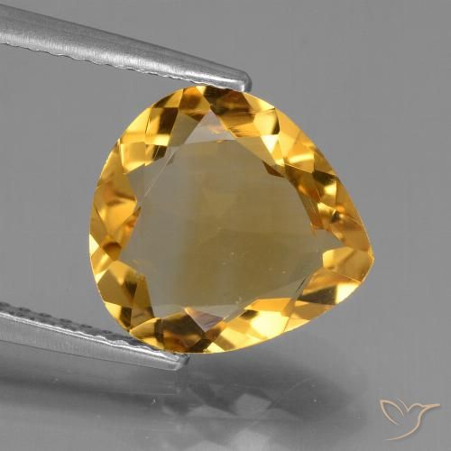 2.95ct Natural Dourado Médio-escuro Citrino, Formato de pêra, VVS