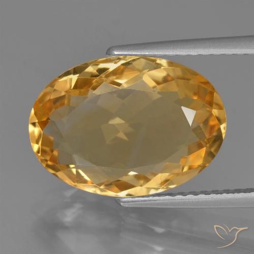 5.99ct Natural Laranja Dourado Profundo Citrino, oval, VVS
