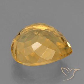 Citrino Laranja Dourado Profundo Natural 6.37ct, Formato de pêra, VVS
