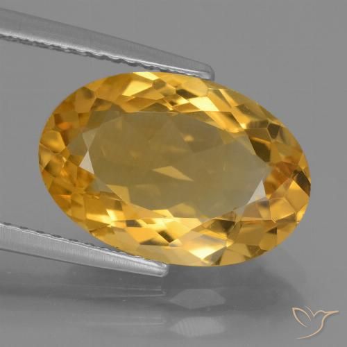 4.43ct Natural Laranja Dourado Profundo Citrino, oval, VVS