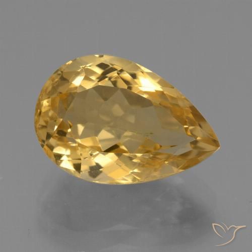 4.45ct Natural Dourado Médio-escuro Citrino, Formato de pêra, VVS-VS
