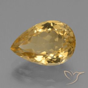 Citrino Dourado Médio-escuro Natural 4.45ct, Formato de pêra, VVS-VS