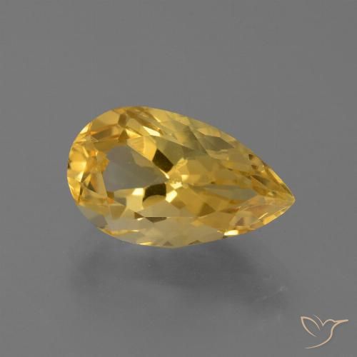 4.32ct Natural ouro brilhante Citrino, Formato de pêra, VVS