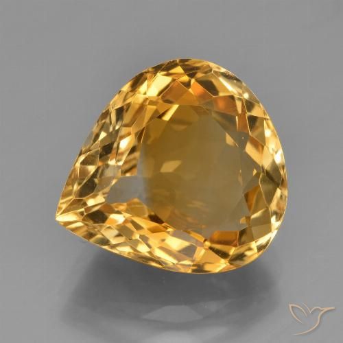 4.78ct Natural Dourado Médio-escuro Citrino, Formato de pêra, VVS-VS