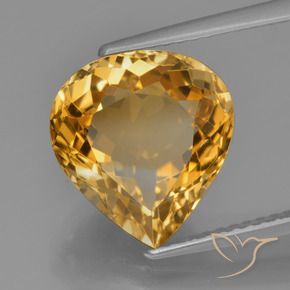Citrino Dourado Médio-escuro Natural 4.78ct, Formato de pêra, VVS-VS
