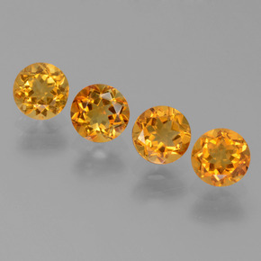 Pedras preciosas de citrino amarelo natural de 1,87 ct, corte redondo, VVS-VS