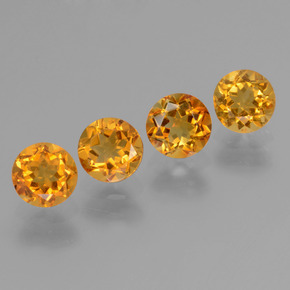 Pedras preciosas de citrino amarelo natural de 1,87 ct, corte redondo, VVS-VS