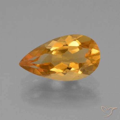 2.92ct Natural Laranja-Ouro Citrino, Formato de pêra, VVS-VS