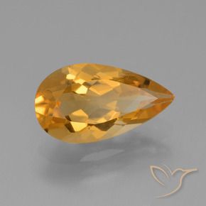 Citrino Laranja-Ouro Natural 2.92ct, Formato de pêra, VVS-VS