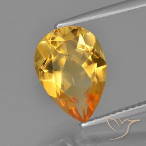 Citrino Laranja-dourado médio-claro Natural 3.06ct, Formato de pêra, VVS-VS
