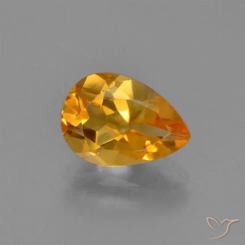 2.00ct Natural Laranja Médio Citrino, Formato de pêra, VVS-VS