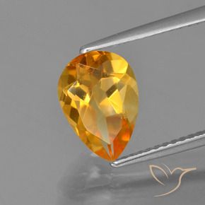 Citrino Laranja Médio Natural 2.00ct, Formato de pêra, VVS-VS