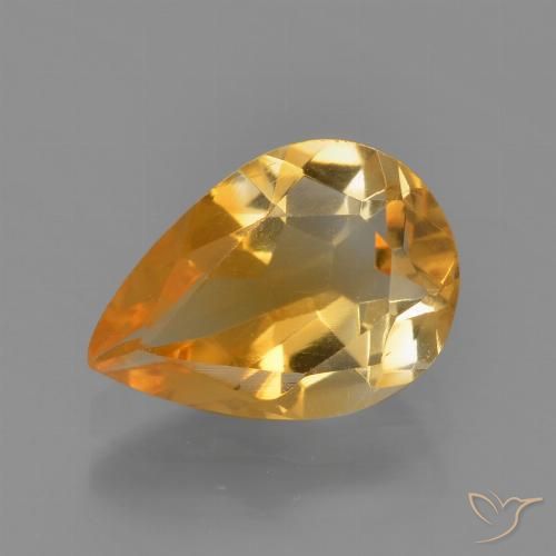 1.60ct Natural Laranja-Ouro Citrino, Formato de pêra, VVS-VS