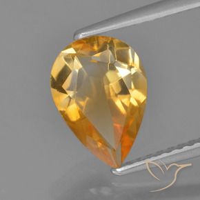 Citrino Laranja-Ouro Natural 1.60ct, Formato de pêra, VVS-VS