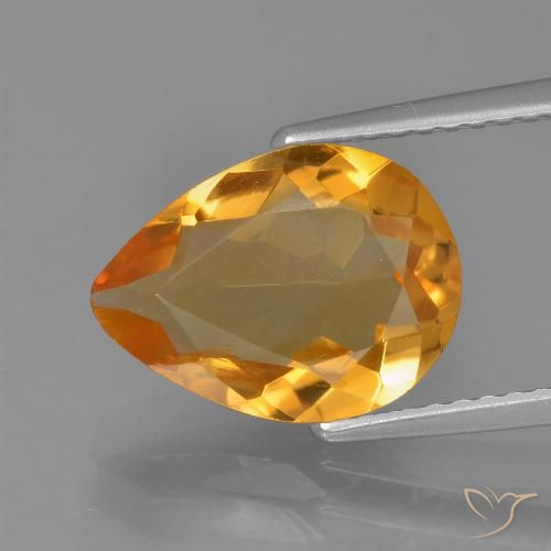 2.76ct Natural Laranja escuro Citrino, Formato de pêra, VVS-VS