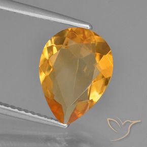 Citrino Laranja escuro Natural 2.76ct, Formato de pêra, VVS-VS