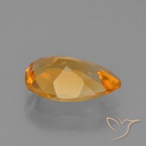 Citrino Laranja escuro-dourado Natural 1.23ct, Formato de pêra, VVS-VS