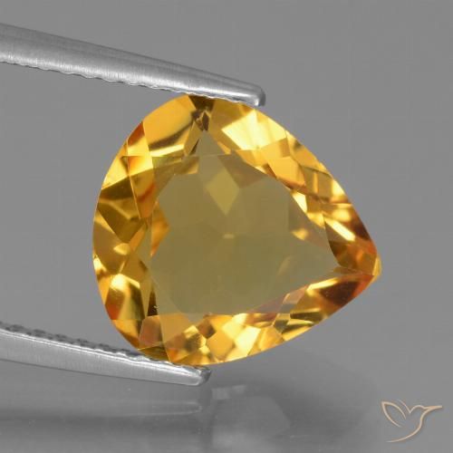 3.13ct Natural Dourado Escuro Citrino, Formato de pêra, VVS-VS