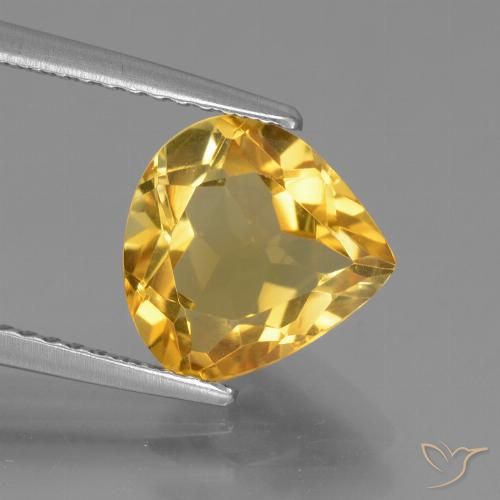 2.40ct Natural Dourado Médio-escuro Citrino, Formato de pêra, VVS-VS