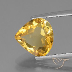 Citrino Dourado Médio-escuro Natural 2.40ct, Formato de pêra, VVS-VS