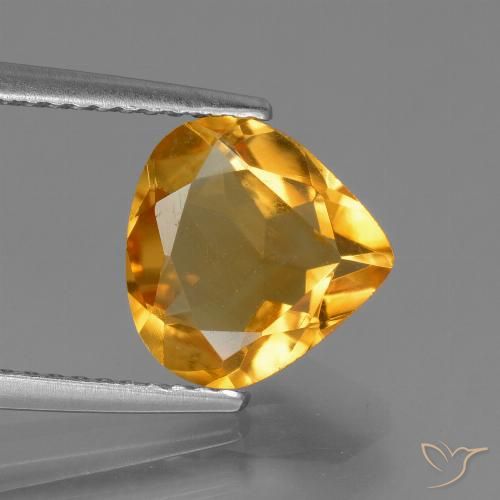 2.16ct Natural Laranja escuro-dourado Citrino, Formato de pêra, VVS-VS