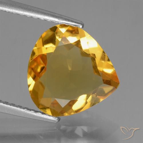 3.14ct Natural Laranja Profundo-Ouro Citrino, Formato de pêra, VVS-VS