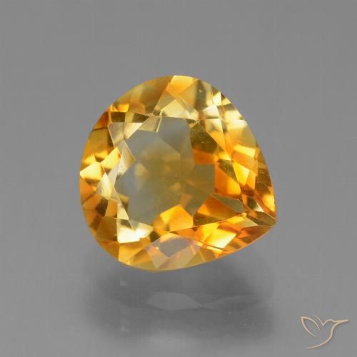 2.84ct Natural Laranja Profundo-Ouro Citrino, Formato de pêra, VVS-VS