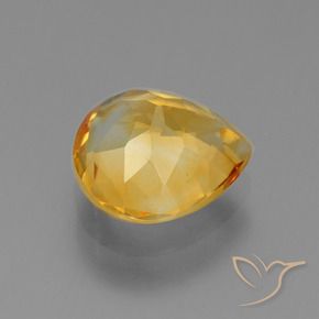 Citrino Laranja Profundo-Ouro Natural 2.84ct, Formato de pêra, VVS-VS