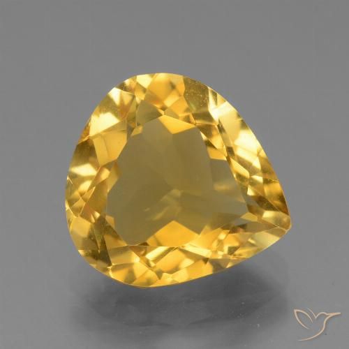 4.02ct Natural ouro brilhante Citrino, Formato de pêra, VVS-VS