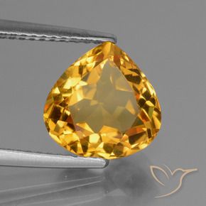 Citrino Dourado Escuro Natural 3.27ct, Formato de pêra, VVS-VS