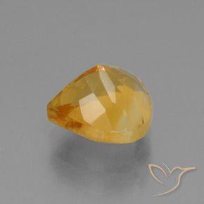 Citrino Laranja Dourada Natural 2.83ct, Formato de pêra, VVS-VS