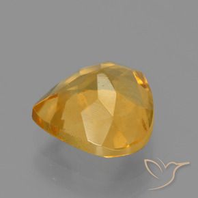 Citrino Laranja Dourado Profundo Natural 1.80ct, Formato de pêra, VVS-VS