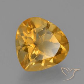 Citrino Laranja Médio Natural 3.51ct, Formato de pêra, VVS