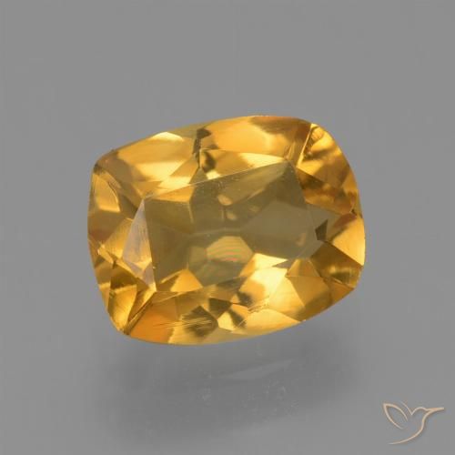1.54ct Natural Laranja Profundo-Ouro Citrino, Almofada, VVS-VS