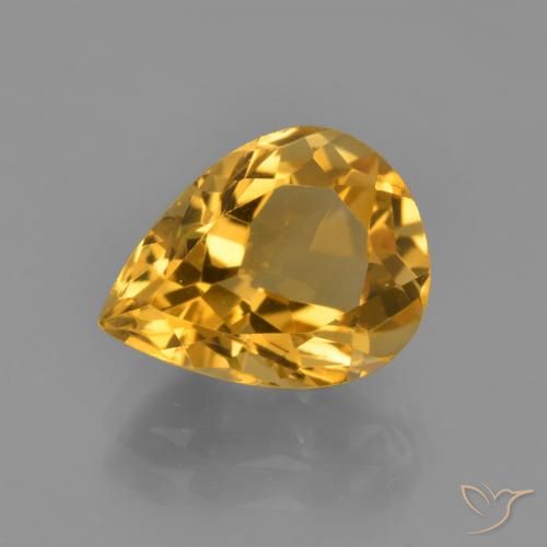 3.54ct Natural Dourado Escuro Citrino, Formato de pêra, VVS