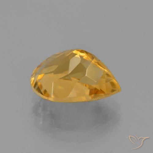 Citrino Dourado Escuro Natural 3.54ct, Formato de pêra, VVS