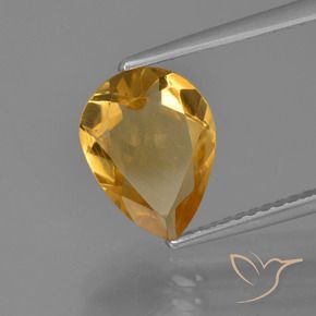Citrino Laranja Dourado Profundo Natural 2.07ct, Formato de pêra, VVS