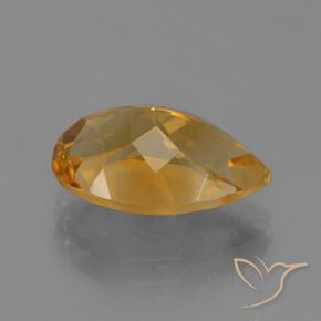 Citrino Laranja escuro-dourado Natural 3.93ct, Formato de pêra, VVS-VS