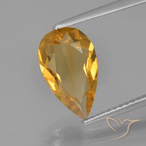 Citrino Laranja escuro-dourado Natural 1.97ct, Formato de pêra, VVS-VS