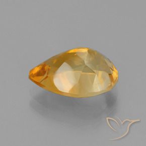 Citrino Laranja Profundo-Ouro Natural 3.24ct, Formato de pêra, VVS-VS