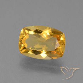 Citrino Dourado médio Natural 3.10ct, Almofada, VVS-VS