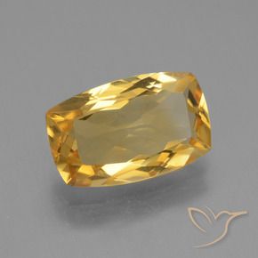 Citrino Laranja Dourado Profundo Natural 3.53ct, Almofada, VVS-VS