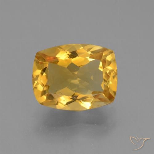 3.49ct Natural Dourado Escuro Citrino, Almofada, VVS