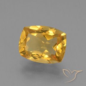 Citrino Dourado Escuro Natural 3.49ct, Almofada, VVS