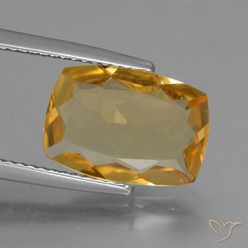 3.58ct Natural Dourado Médio-escuro Citrino, Almofada, VVS-VS